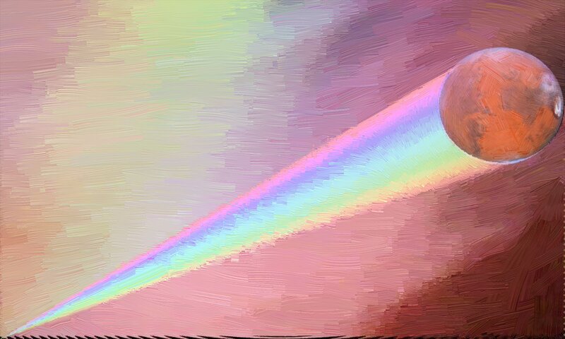 Planet with Rainbow Trail