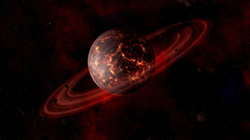 planet with red rings