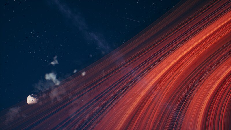 Planet with Red Streaks