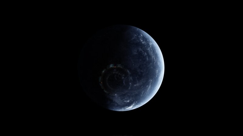 Planet with Ring System — Black