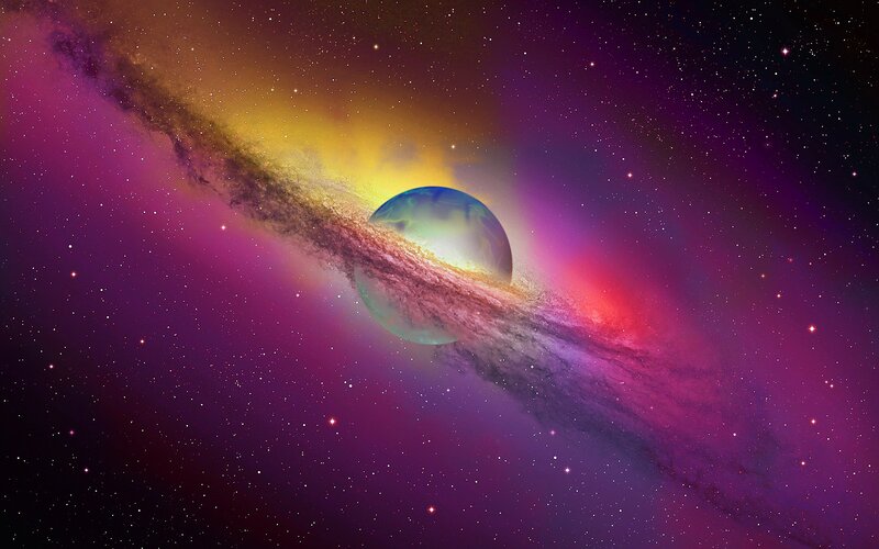 Planet with Ring System — Purple