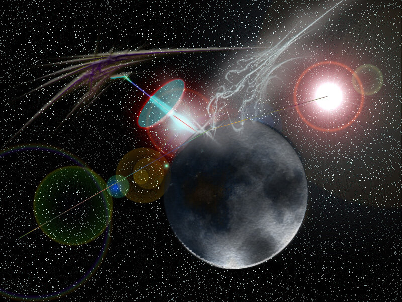 Planet with Rings and Comet — Black