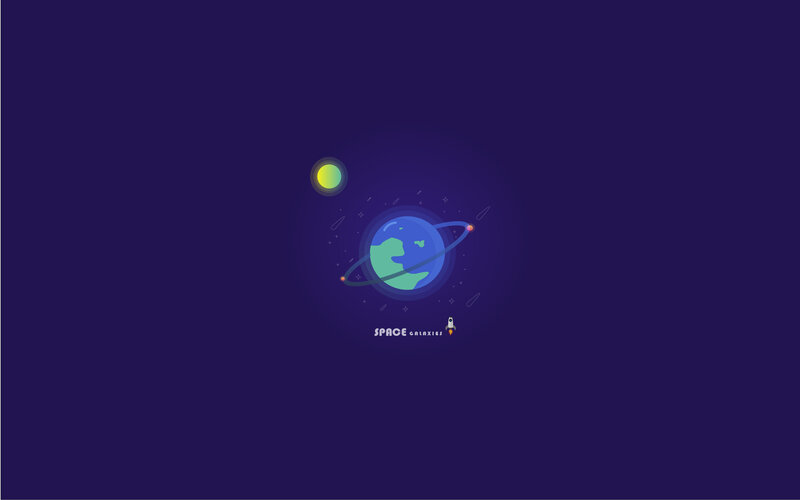 Planet with Rings and Moon — Purple, Serene