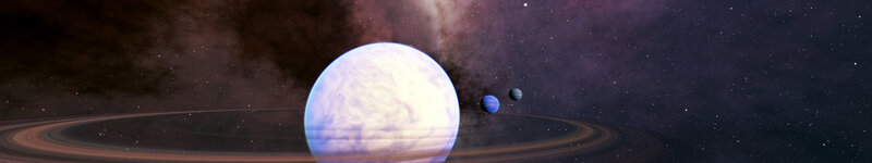 Planet with Rings and Moons — Purple, Cosmic, Night