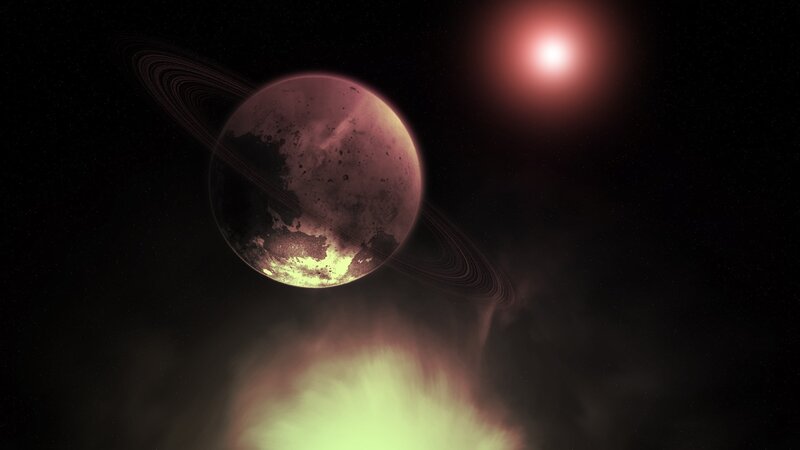 Planet with rings and star
