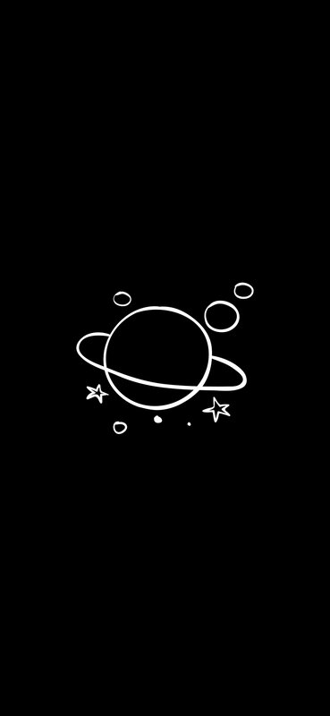 Planet with Rings and Stars — Black