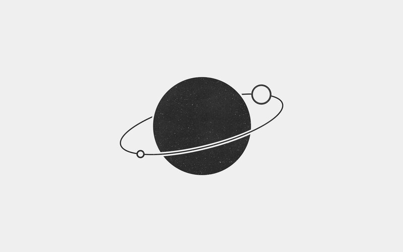 Planet with Rings — Black, Calm
