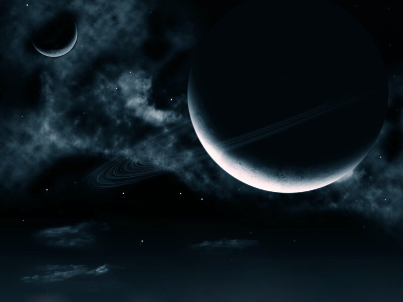 Planet with Rings — Black, Dark