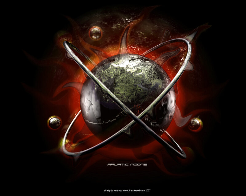 Planet with Rings — Black, Dramatic, Digital Art