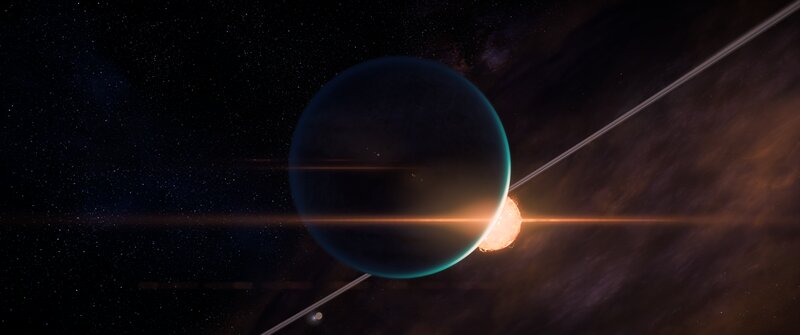 Planet with Rings — Black, Dramatic, Night, Digital Art, Star, Space