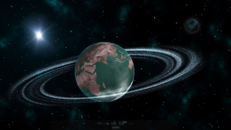 Planet with Rings — Black, Dramatic, Night