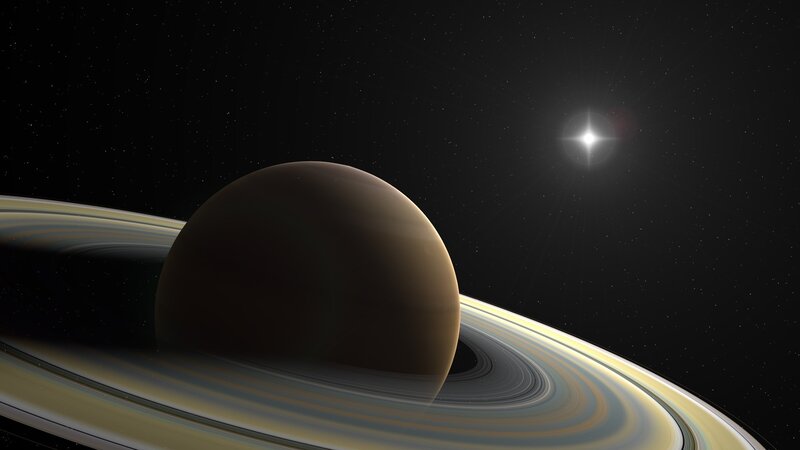 Planet with Rings — Black, Serene