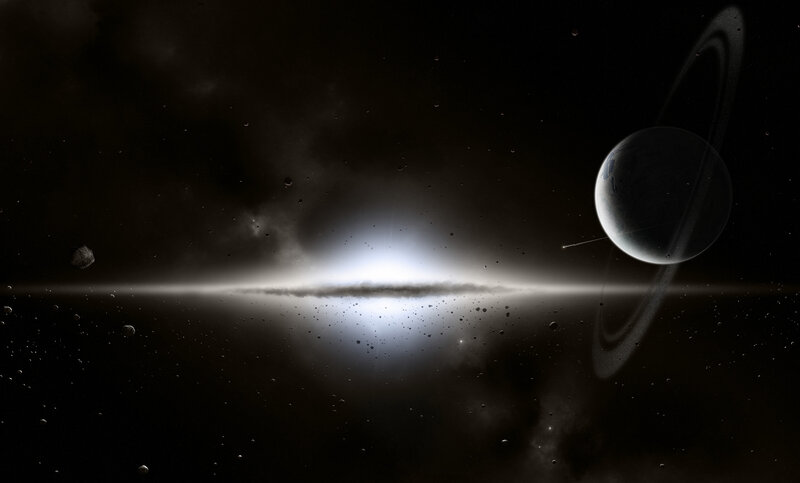 Planet with Rings — Black