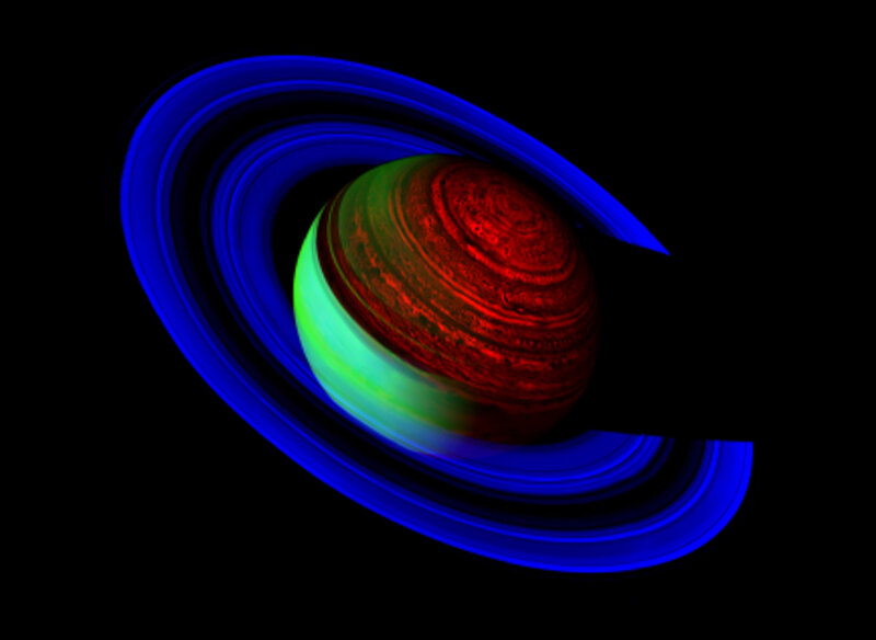 Planet with Rings — Blue, Dramatic, Digital Art, Gas Giant