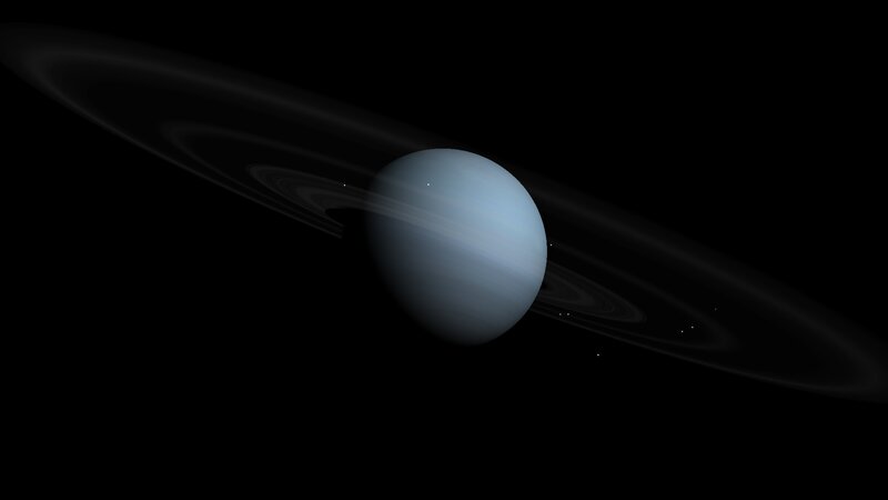 Planet with Rings — Blue, Serene, Night, 3d Render, Stars