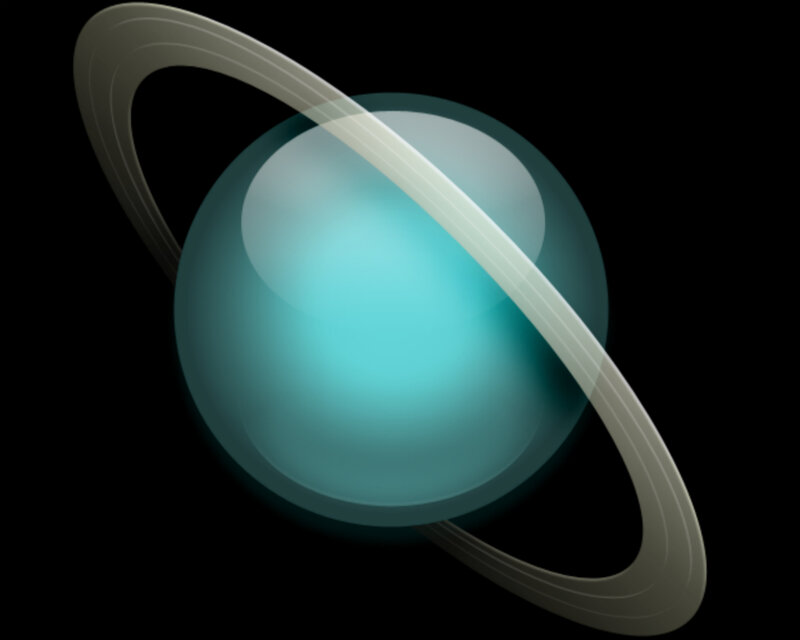Planet with Rings — Blue, Serene