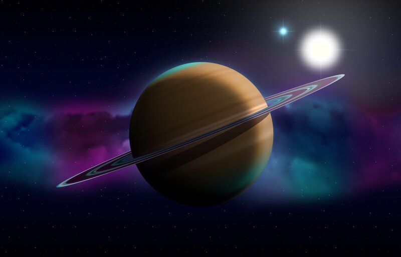 Planet with Rings — Brown, Cosmic