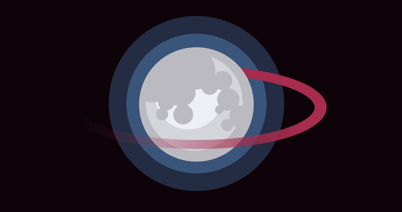 Planet with Rings — Gray, Cosmic, Night