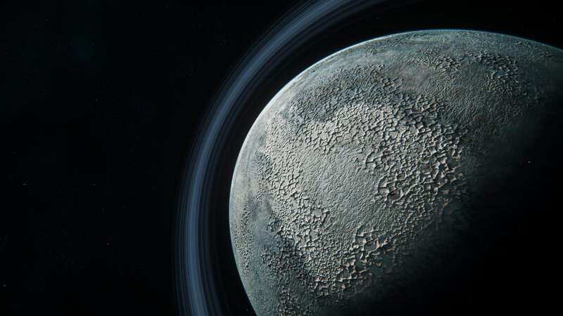 Planet with Rings — Gray, Dramatic, Night