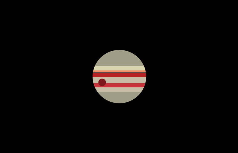 Planet with Rings — Gray, Minimalist