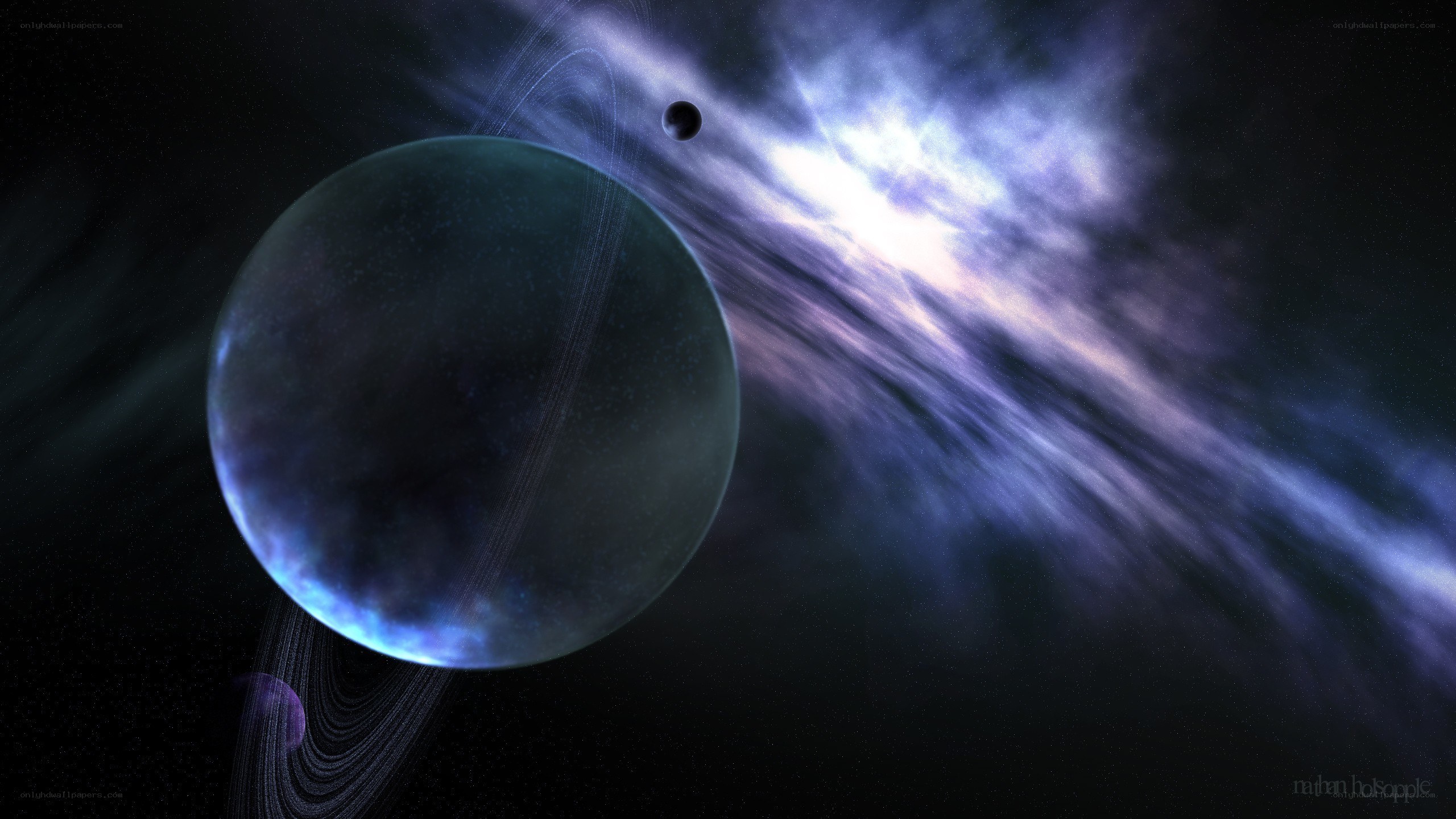 planet with rings in space