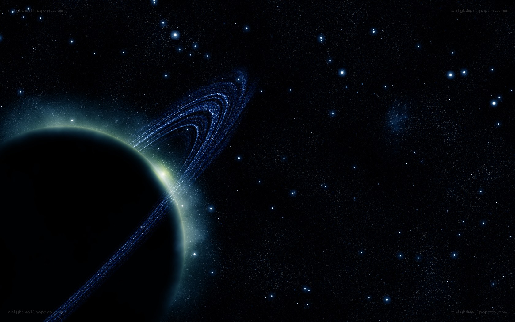 planet with rings in space