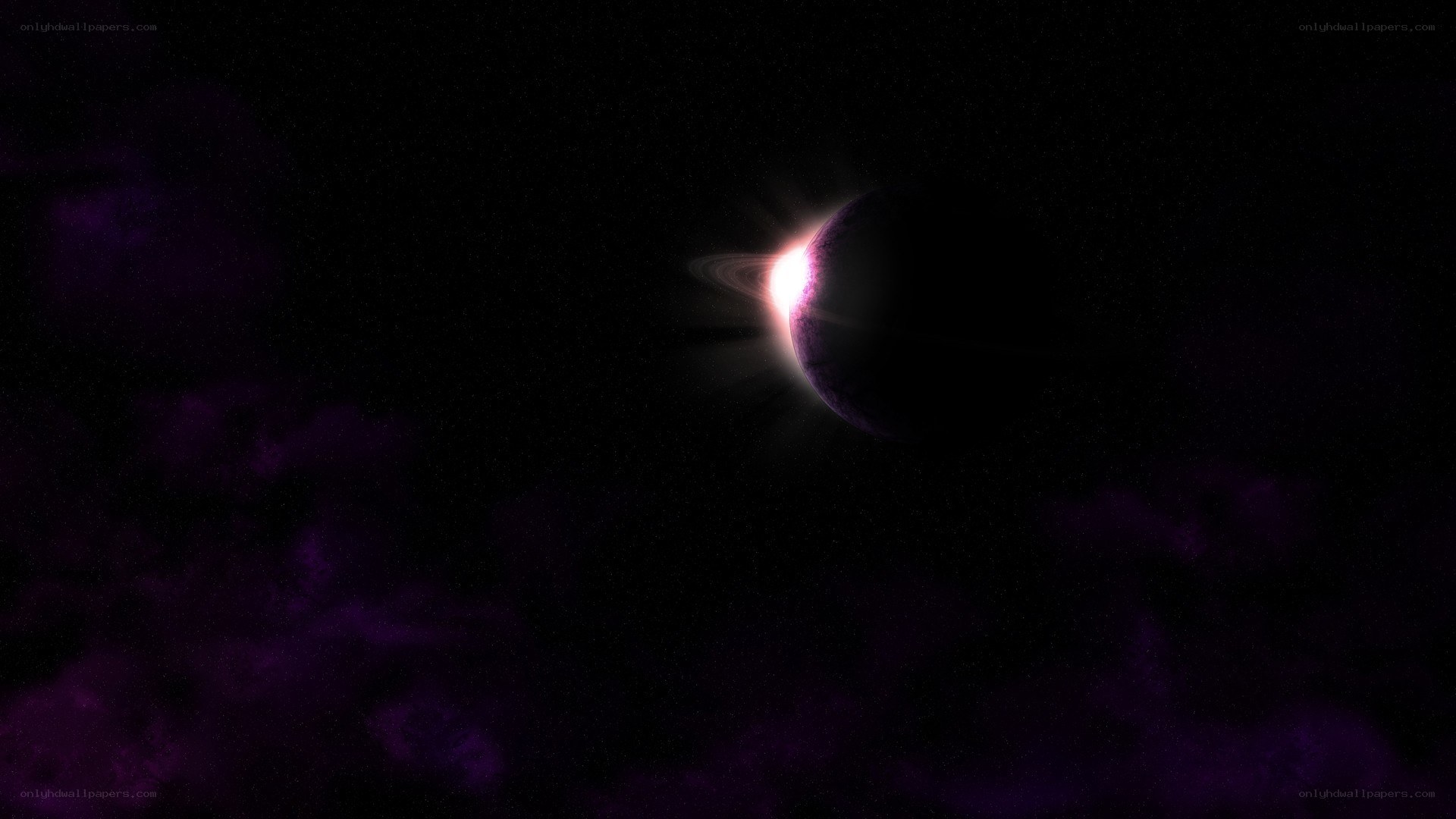 planet with rings in space