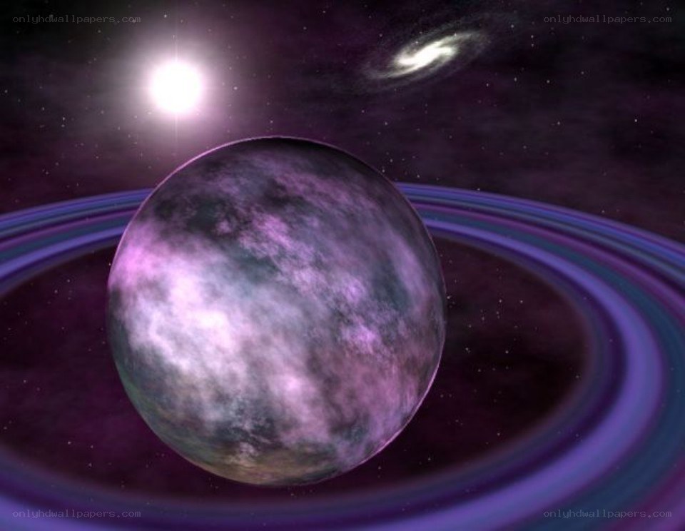 planet with rings in space
