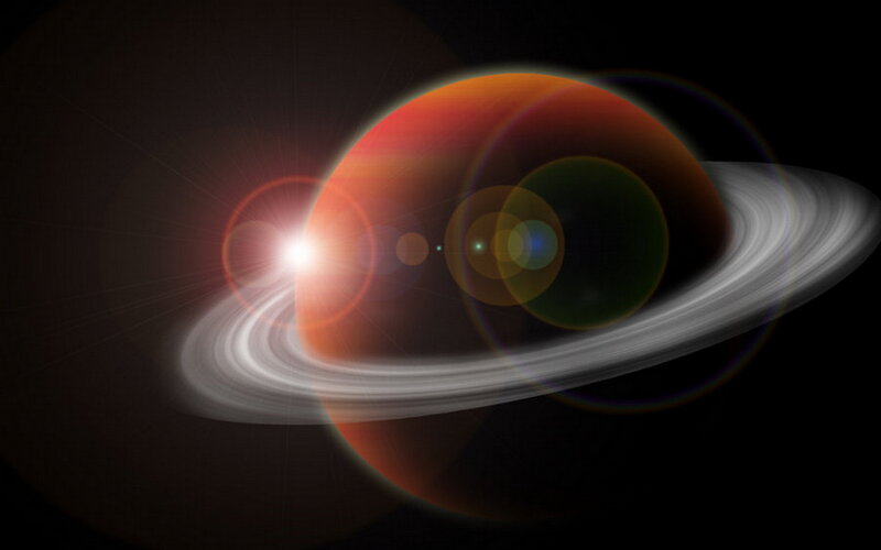 Planet with Rings — Orange