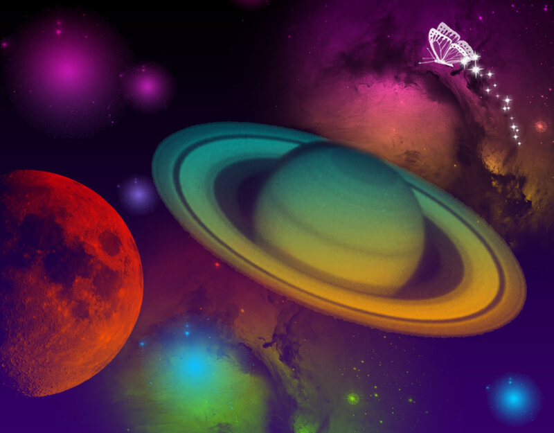 Planet with Rings — Purple, Fantastical