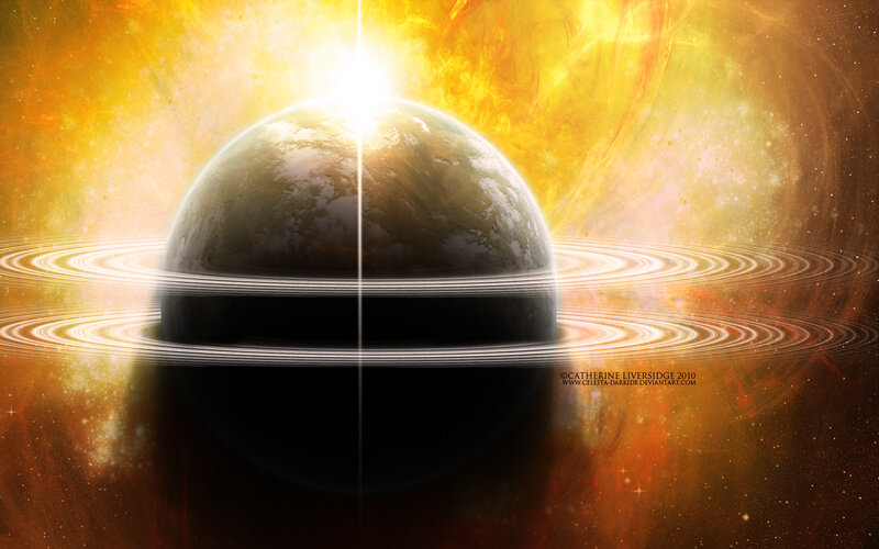Planet with Rings — Yellow