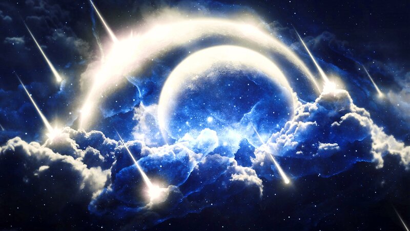 Planet with Shooting Stars