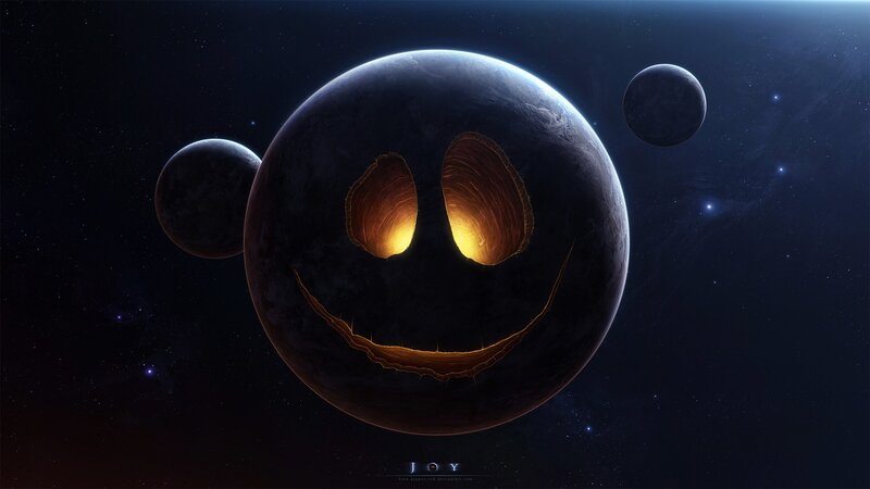 Planet with Smiley Face