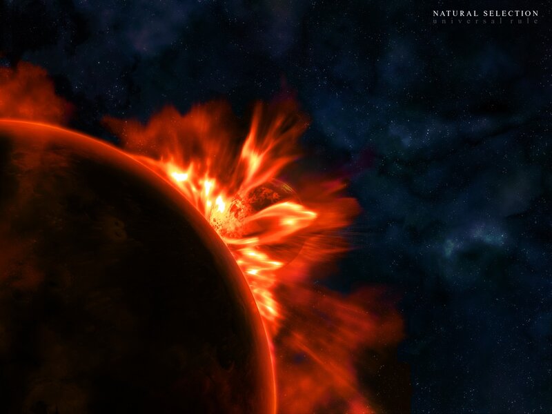 Planet with Solar Flare — Red