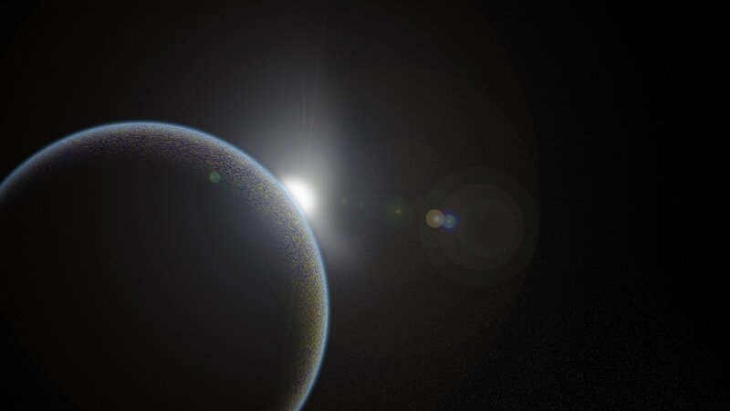 planet with star in background