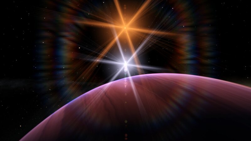 Planet with Starburst — Purple, Dramatic