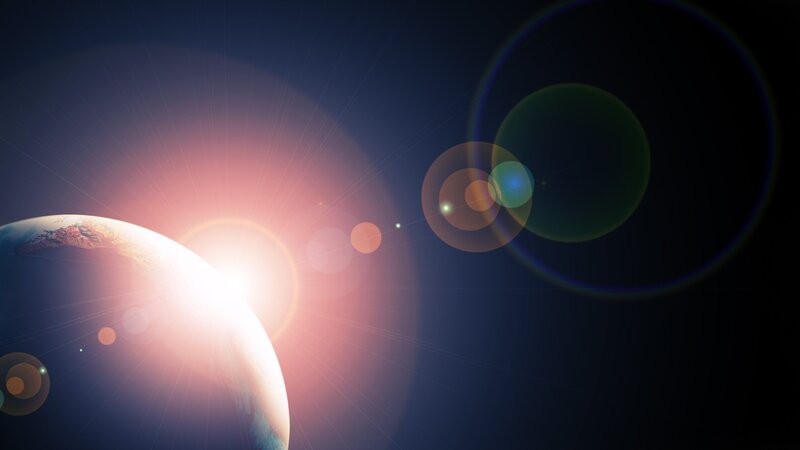 Planet with Sunburst