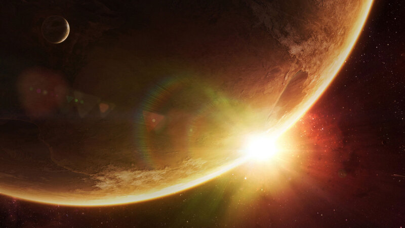 Planet with Sunrise — Orange