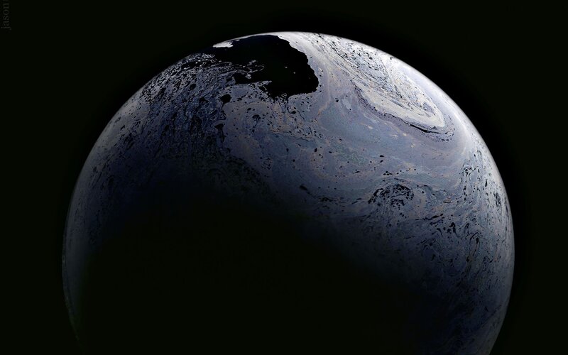 Planet with swirling patterns