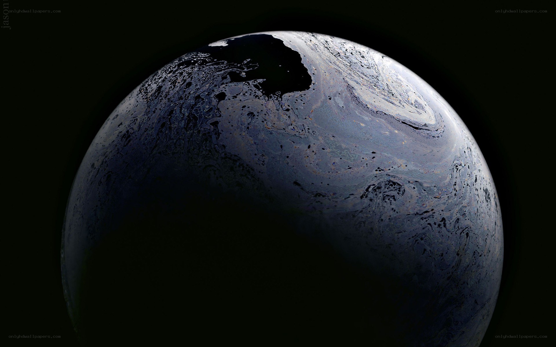 Planet with swirling patterns