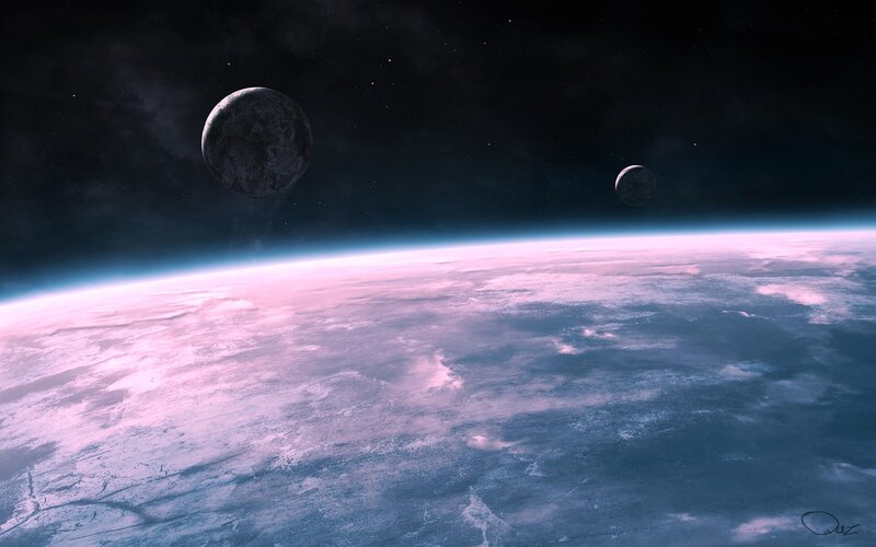 Planet with Two Moons — Pink