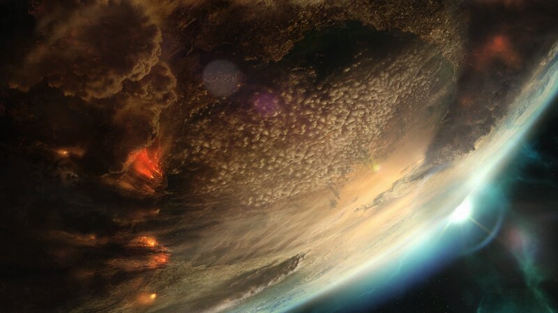 Planet with Volcanic Activity — Brown