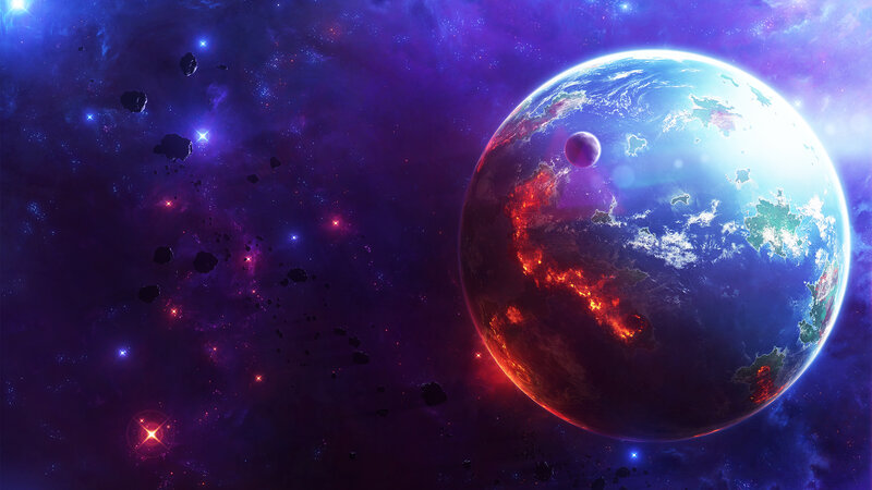 Planet with Volcanic Activity