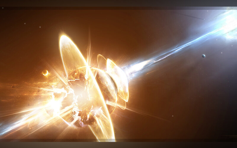 Planetary Collision — Orange, Dramatic