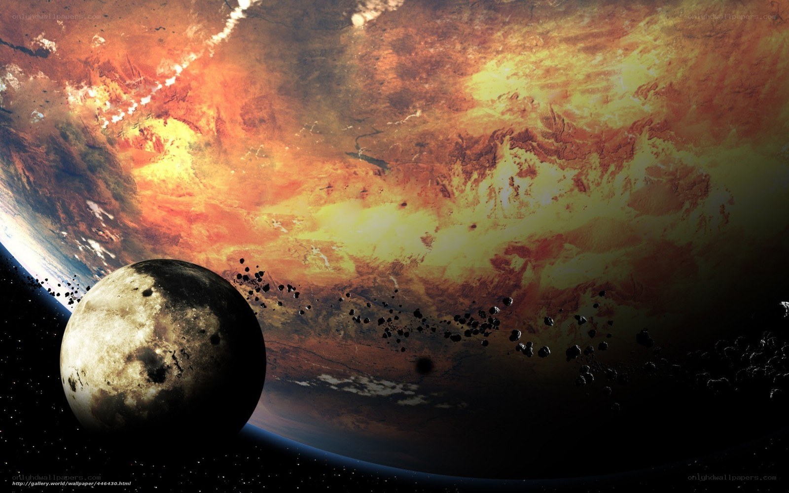 planetary collision scene