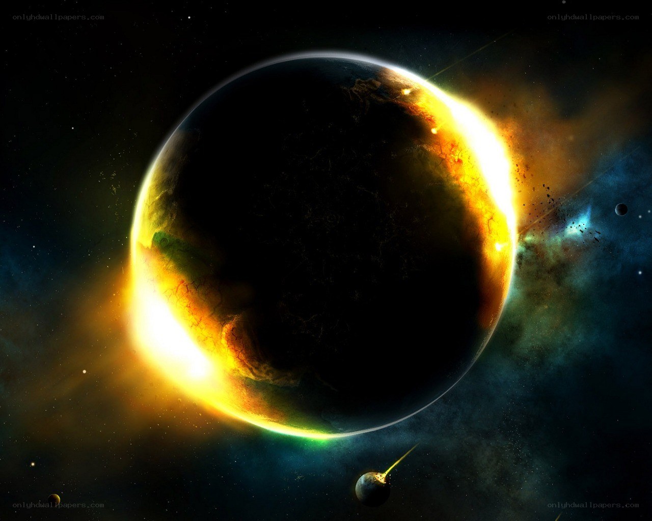 planetary destruction in space