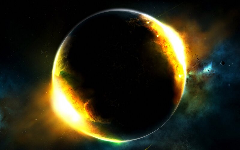 planetary destruction in space