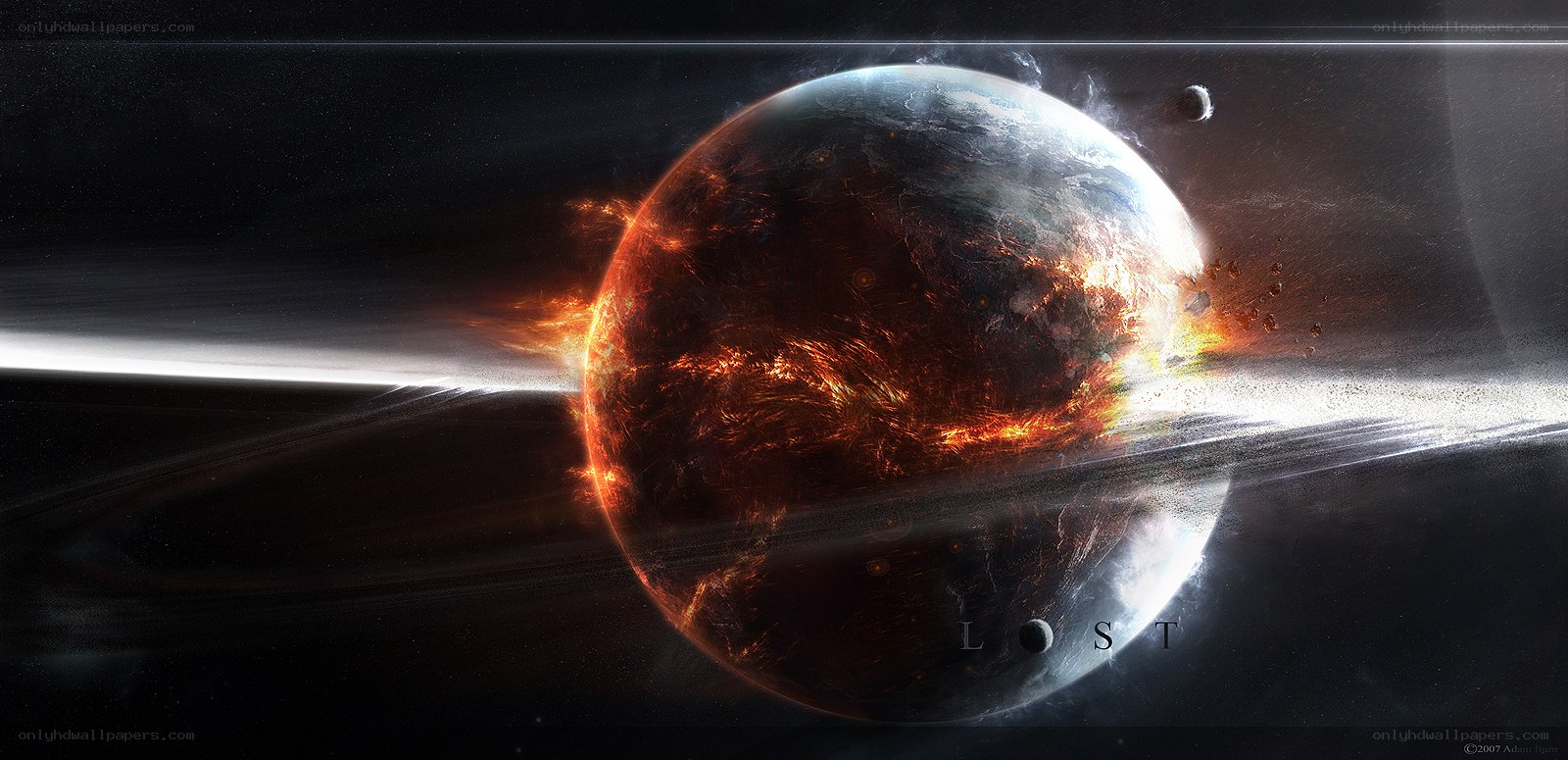 planetary destruction scene