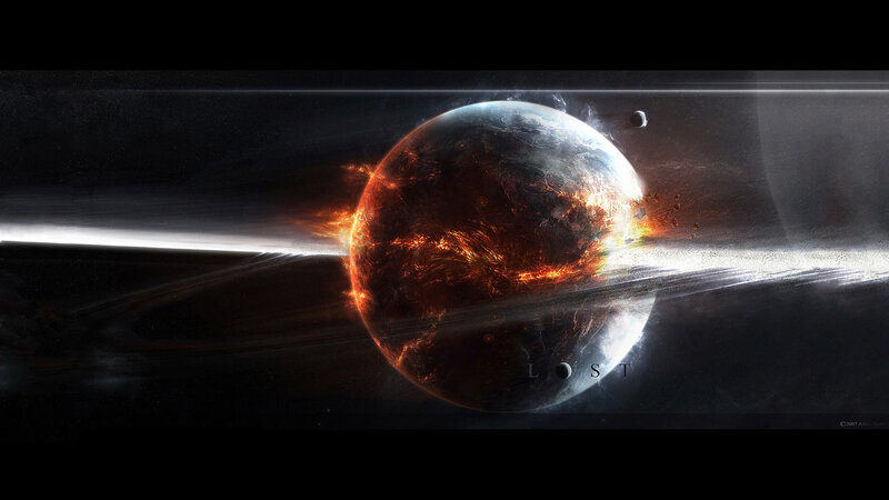 planetary destruction scene