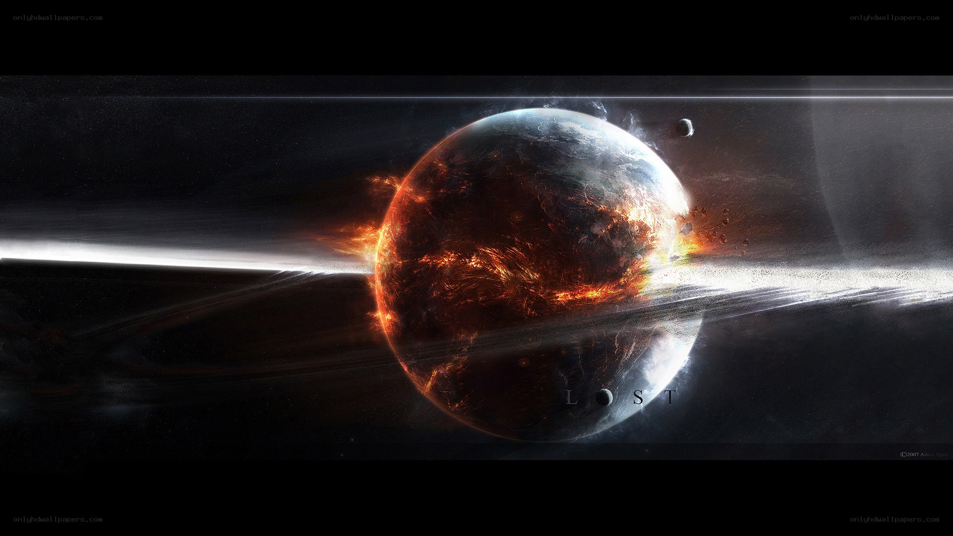 planetary destruction scene